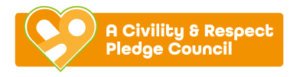 Badge stating "A Civility & Respect Pledge Council"